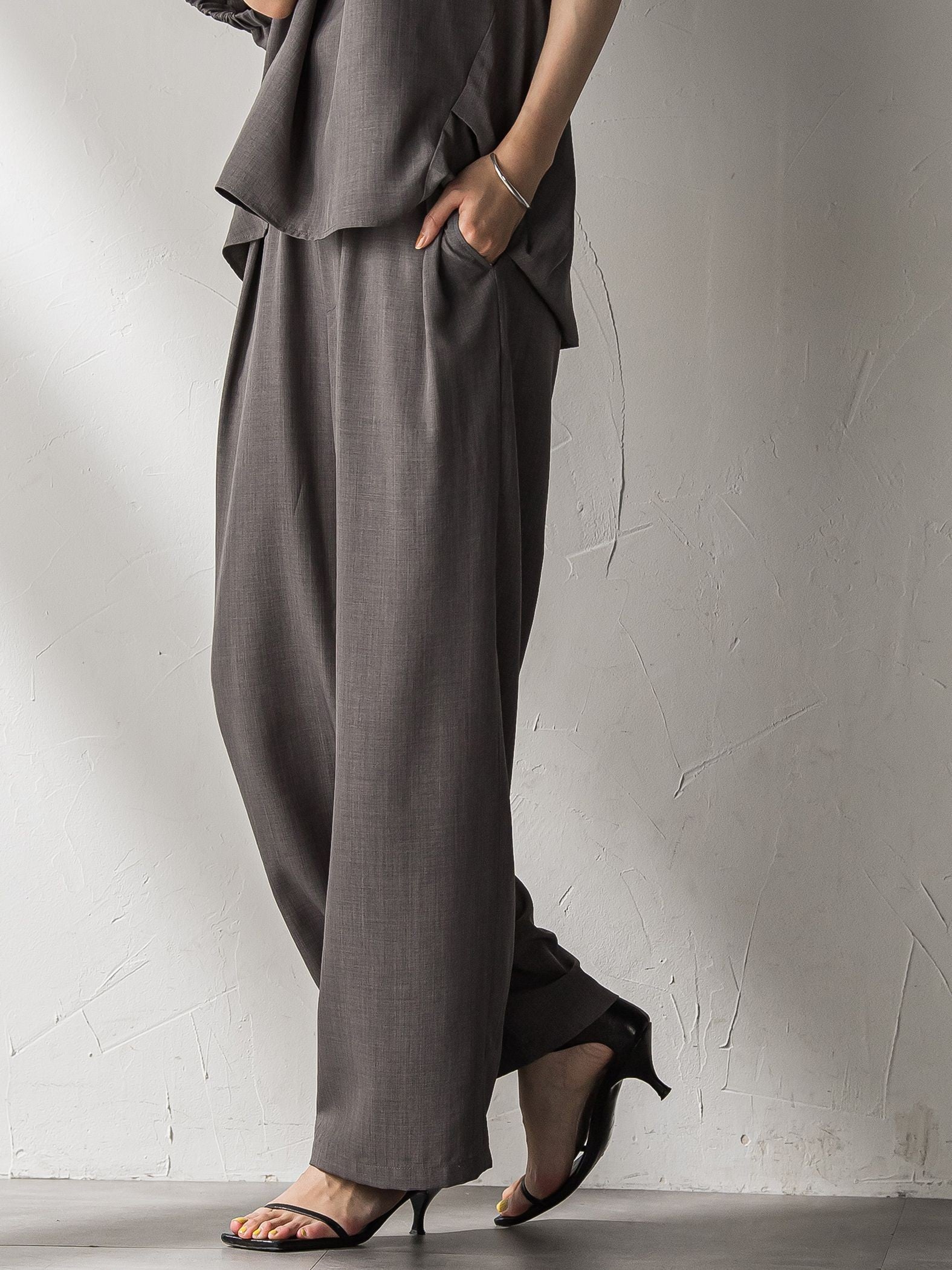 【新色追加】イージーワイドパンツ≪手洗い可能 / セットアップ対応≫