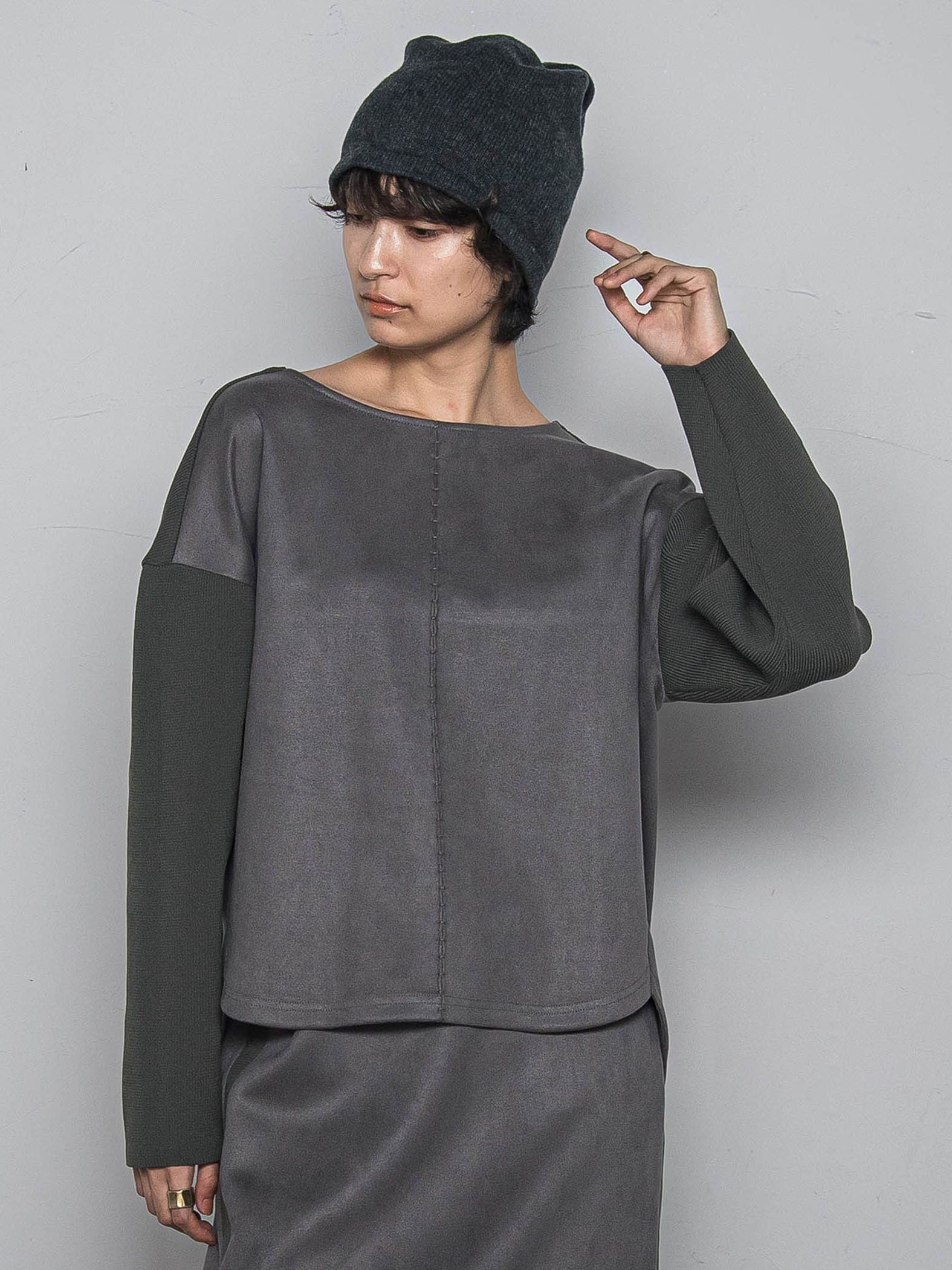 【新色追加】スウェード調×ニットスカートセットアップ≪手洗い可能≫