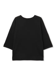 【カタログ掲載】バックボタン5分袖ニット≪手洗い可能≫