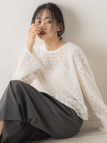 フェザーチュールモールブラウス≪手洗い可能≫