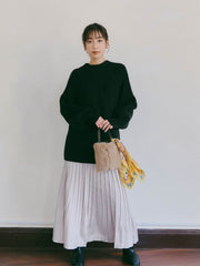 求心柄ニットプルオーバー≪手洗い可能≫