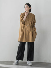 【WEB限定】デニム見えシャンブレーワイドパンツ≪洗濯機で洗える≫