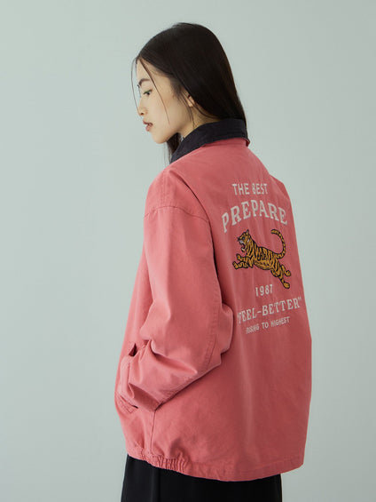 TIGER刺繍ダックジャケット≪手洗い可能≫