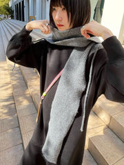 【KOREAN ITEM】マフラー付フードニット帽