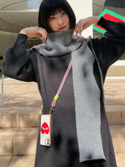 【KOREAN ITEM】マフラー付フードニット帽