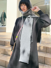 【KOREAN ITEM】マフラー付フードニット帽