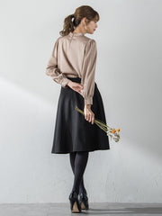 【XSサイズ展開あり】冬仕様 美シルエットフレアスカート ≪洗濯機で洗える≫