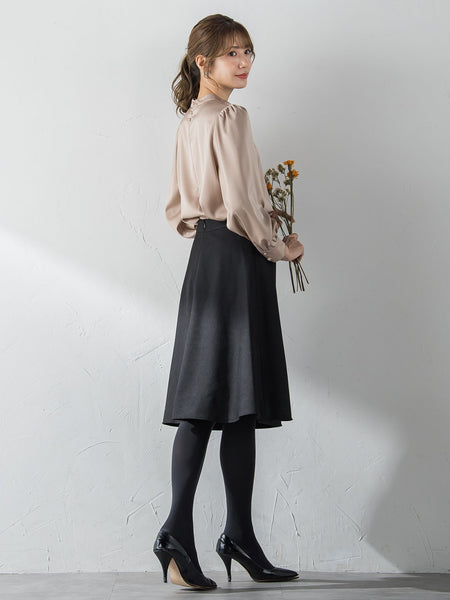 【XSサイズ展開あり】冬仕様 美シルエットフレアスカート ≪洗濯機で洗える≫