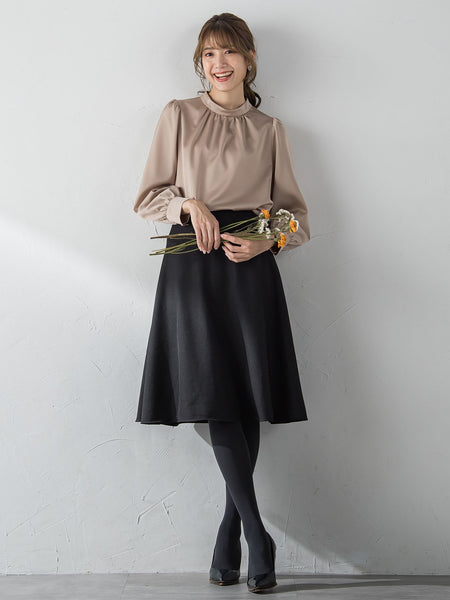 【XSサイズ展開あり】冬仕様 美シルエットフレアスカート ≪洗濯機で洗える≫