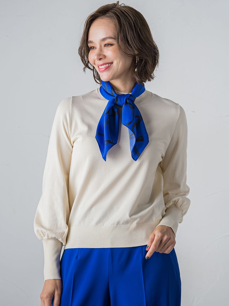 【初売り】 リボン柄スカーフ付きニット≪手洗い可能≫ | Viaggio Blu 小物