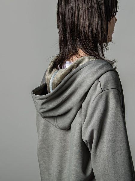 【WEB限定商品/2レングス/洗濯機で洗える】ふんわり肌触り裏ボア・フード付きカットソーコート