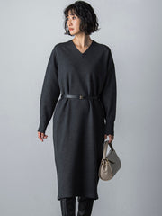 【WEB限定】LANABLENDニットワンピース≪洗えるニット/Lサイズあり≫
