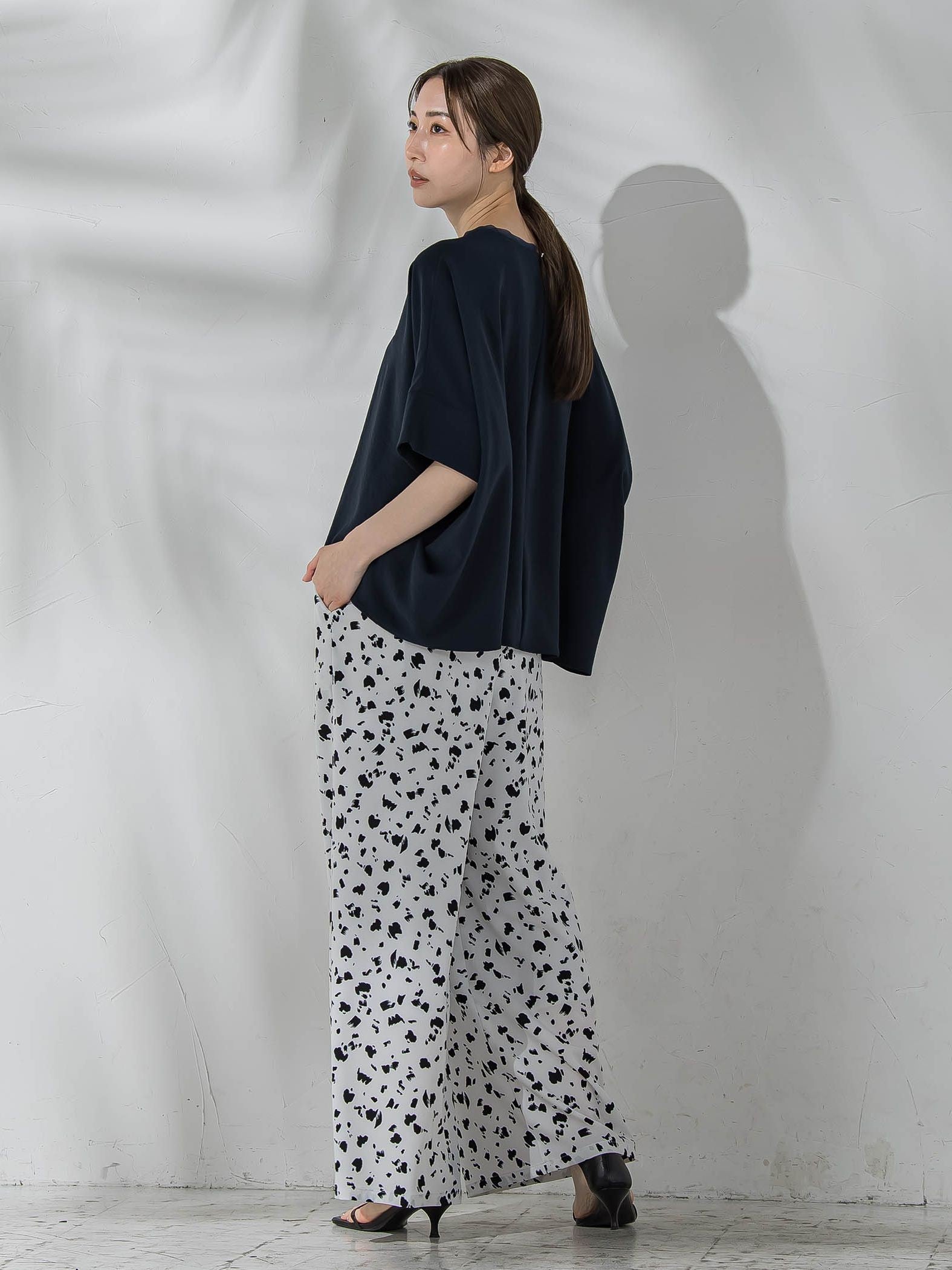 ハイストレッチカットソーブラウス≪洗濯機で洗える≫