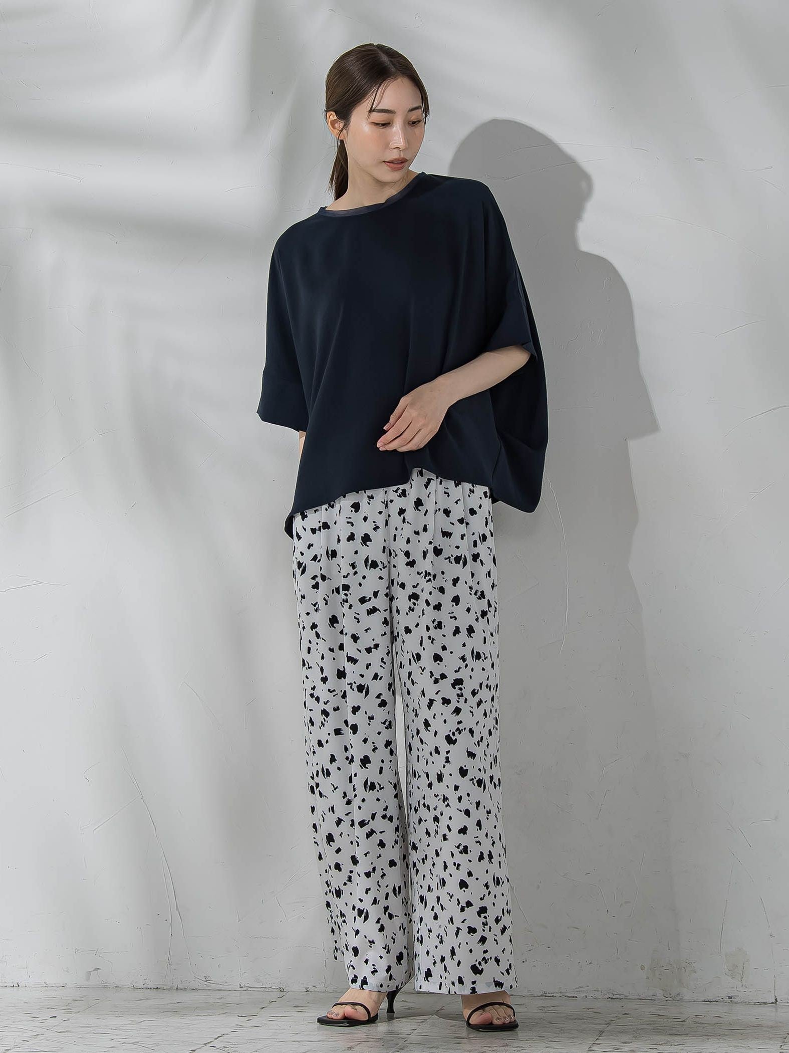 ハイストレッチカットソーブラウス≪洗濯機で洗える≫