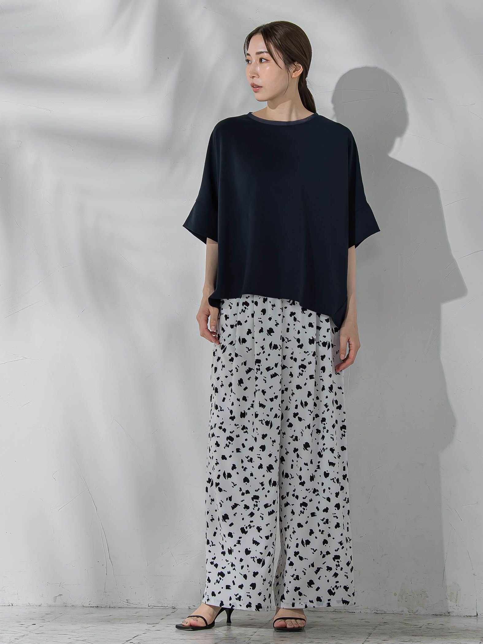 ハイストレッチカットソーブラウス≪洗濯機で洗える≫