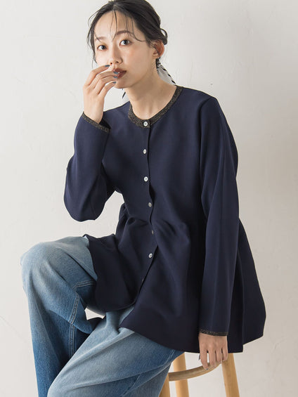 ペプラムカーディガンニット≪手洗い可能≫