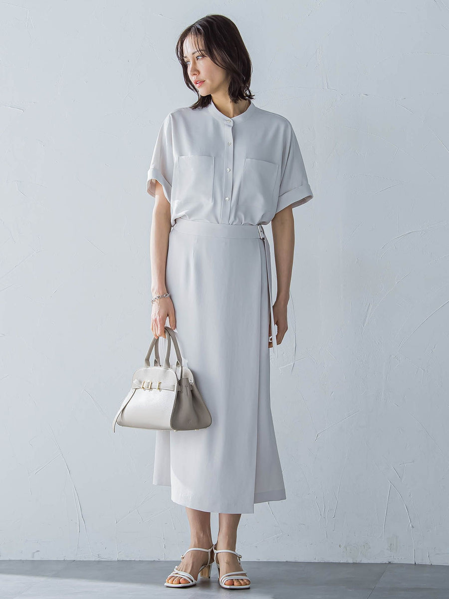 A2058★新品★Relect*フレアロングスカート*11*L*ネイビー ロングフレアスカート／ウォッシャブル／ストレッチ／リッチトロピカル