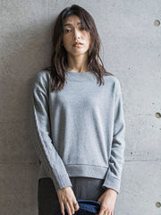 【WEB限定】裏毛×ニット前後ドッキングプルオーバー≪手洗い可能≫