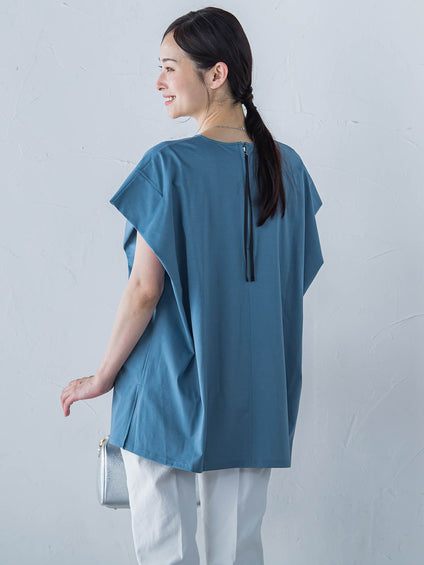 【WEB限定】タックデザインカットソー ≪接触冷感/洗濯機OK≫