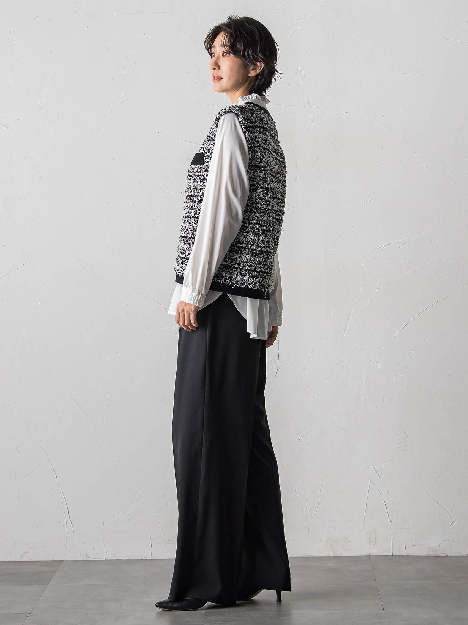 【カタログ掲載】ハイストレッチカルゼワイドパンツ