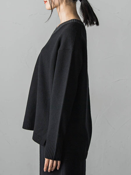 【WEB限定】≪洗えるニット/Lサイズあり≫ふわさらVネックニット