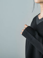 【WEB限定】≪洗えるニット/Lサイズあり≫ふわさらVネックニット