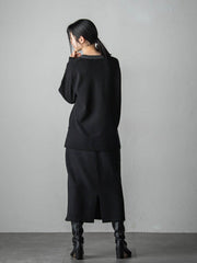 【WEB限定】≪洗えるニット/Lサイズあり≫ふわさらVネックニット