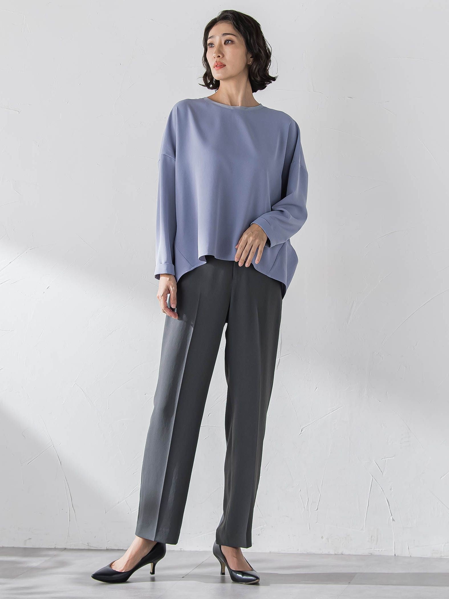 ハイストレッチカルゼストレートパンツ