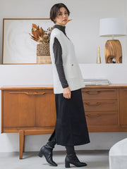 【STORY11月号掲載】【洗えるニット】ジャガードニットベスト≪WEB別注サイズあり≫
