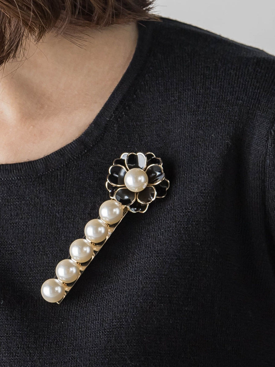 リーフパールブローチ オリジナルポーチ付　美品 エポフラワーパールブローチ | Viaggio Blu（ビアッジョブルー