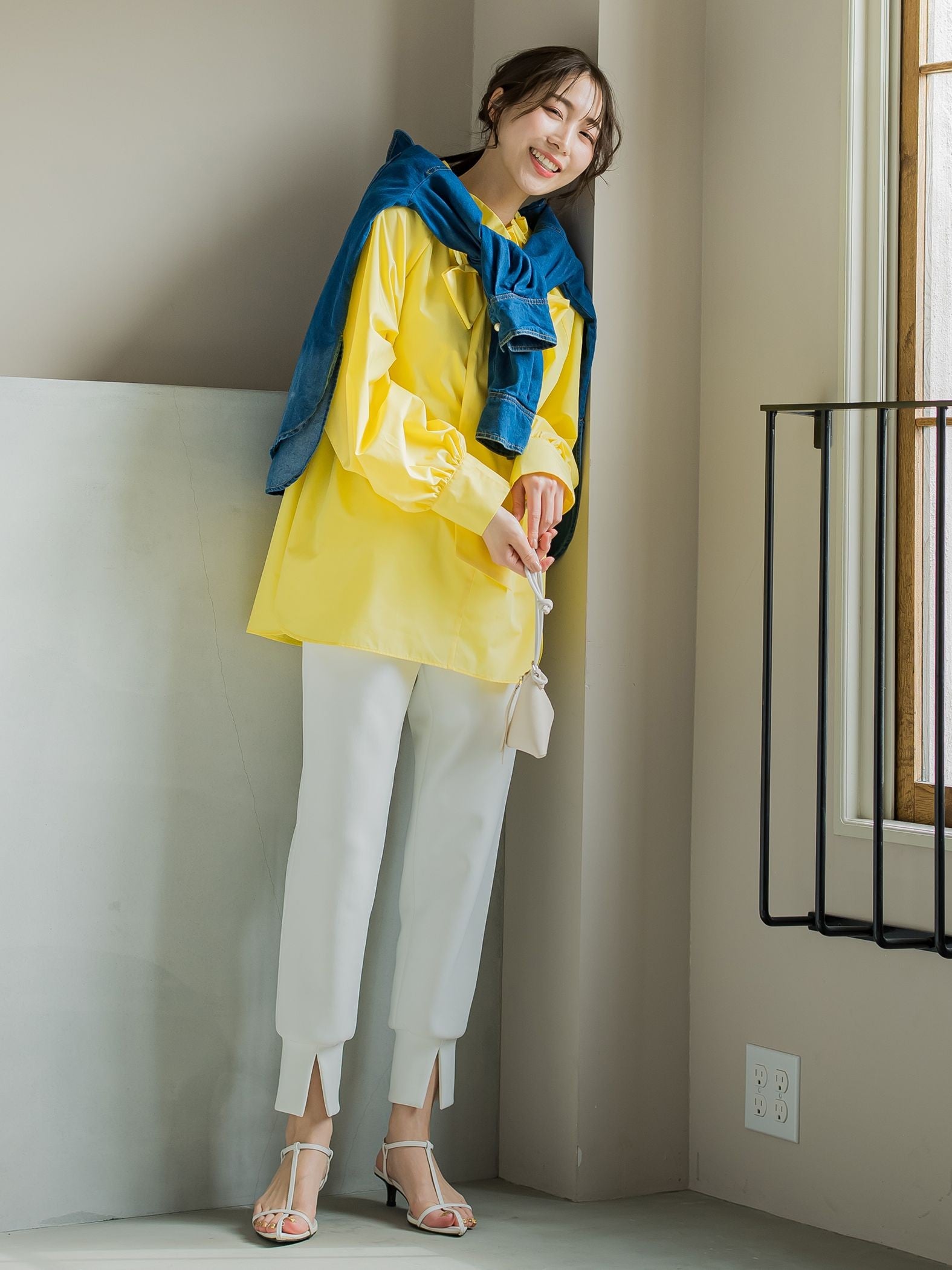 【ビッキー定番/ロングシーズン大活躍の多機能素材/L号サイズ登場!】裾スリットジョガーパンツ《洗濯機で洗える》