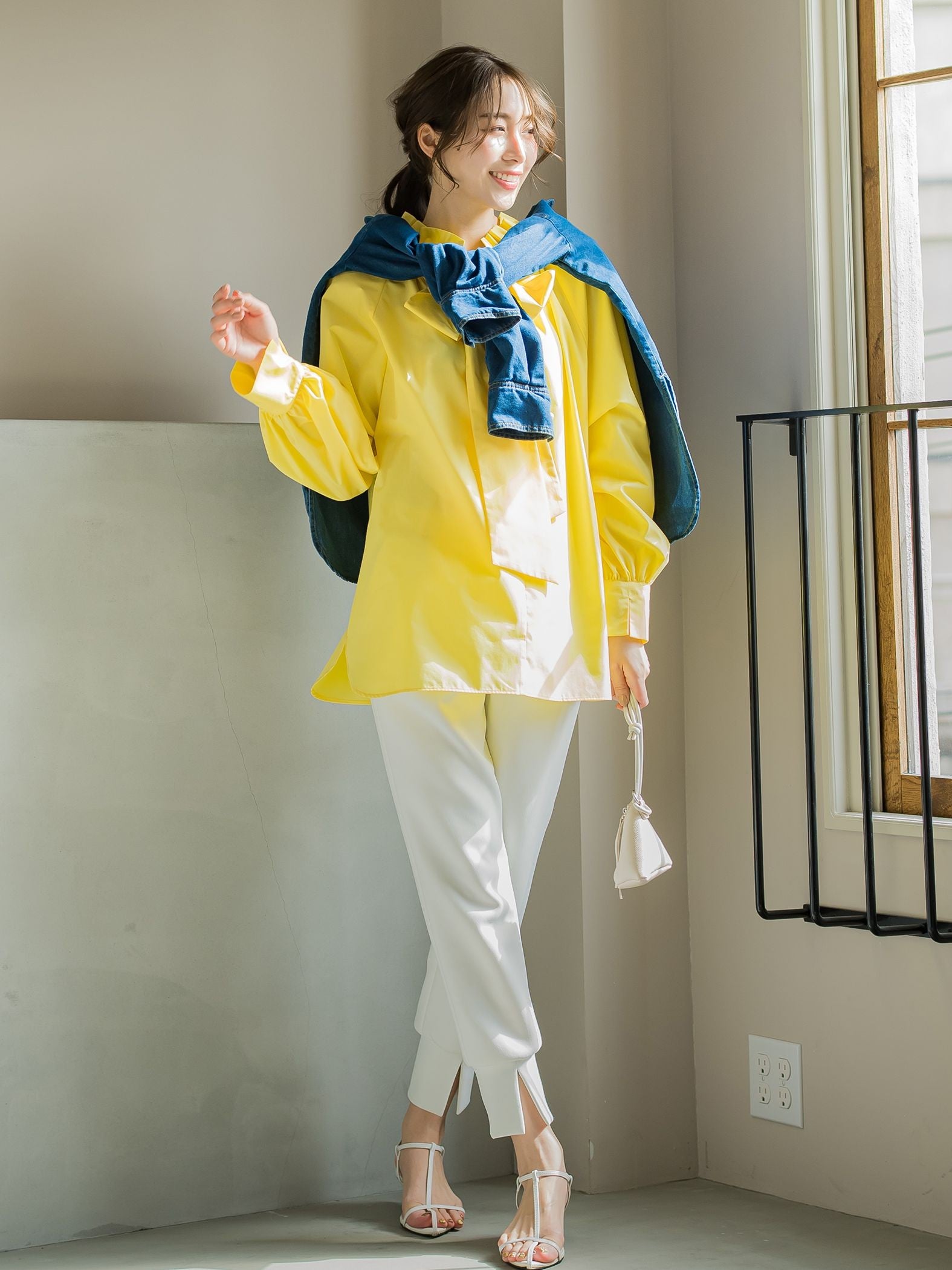 【ビッキー定番/ロングシーズン大活躍の多機能素材/L号サイズ登場!】裾スリットジョガーパンツ《洗濯機で洗える》