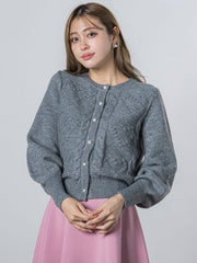 ハート柄編みカーディガン≪手洗い可能≫