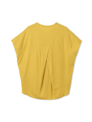 【WEB限定】レーヨンリネンポプリンVネックブラウス
