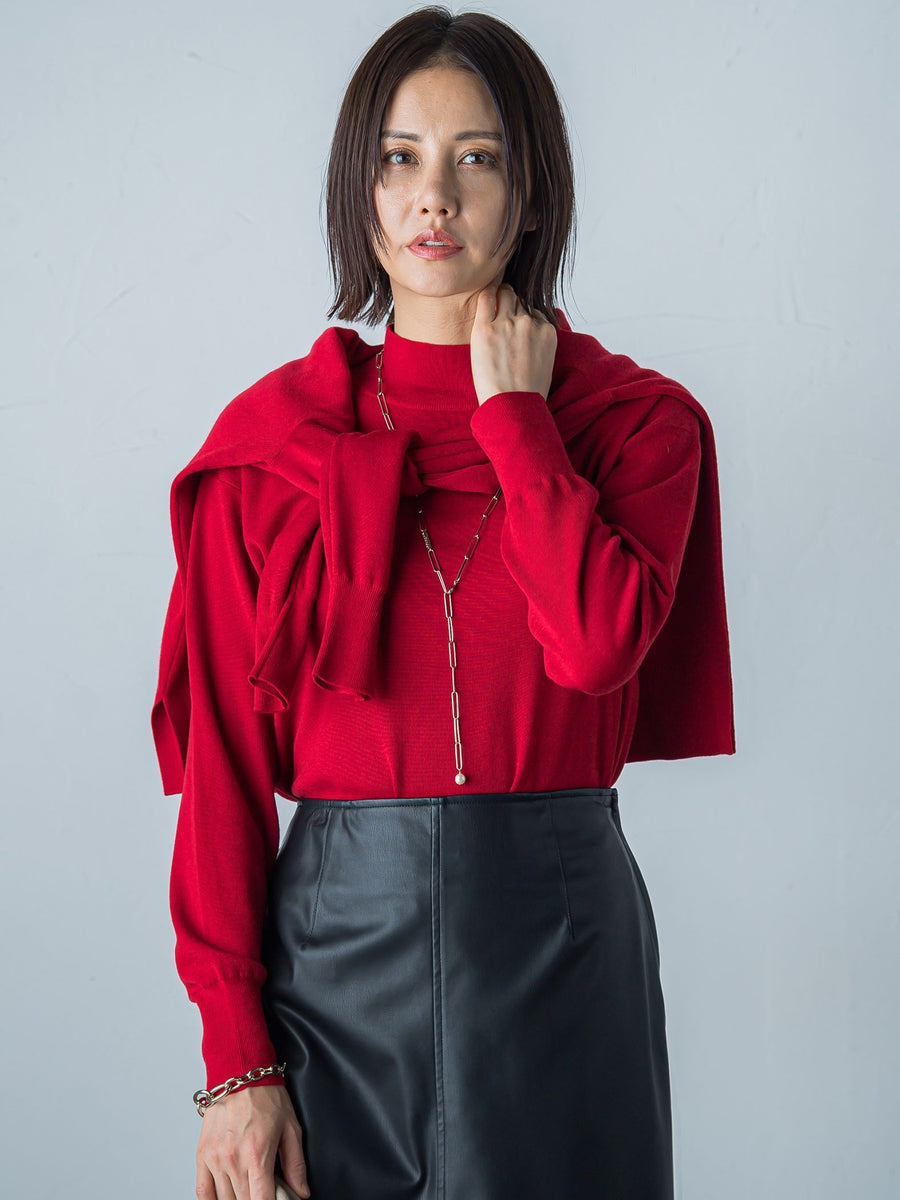 LAUTREAMONT ロートレアモン Vネック ラメ ニット セーター size38/赤 ◇■ レディース