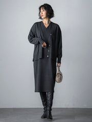 【WEB限定】LANABLENDニットワンピース≪洗えるニット/Lサイズあり≫