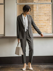 ツムギートストレッチテーパードパンツ≪セットアップ/洗える≫