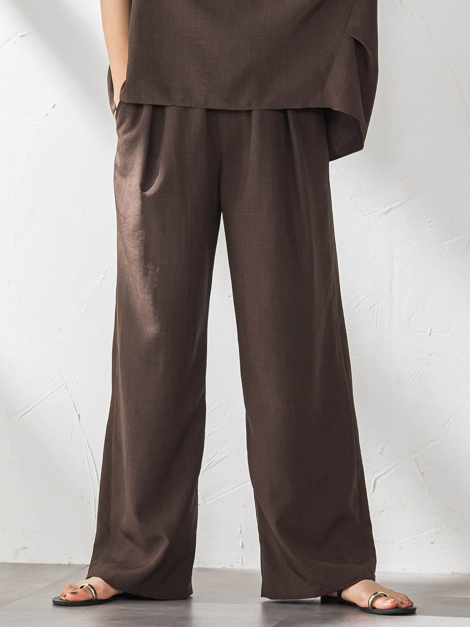 【新色追加】イージーワイドパンツ≪手洗い可能 / セットアップ対応≫