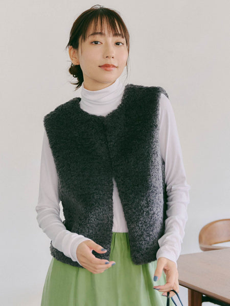エコファーショートジレ