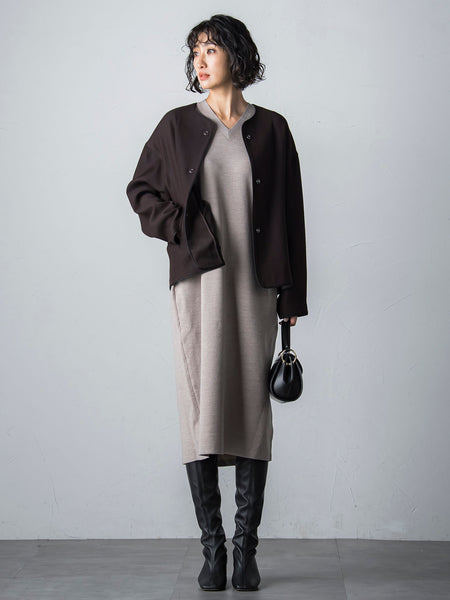 【WEB限定】LANABLENDニットワンピース≪洗えるニット/Lサイズあり≫