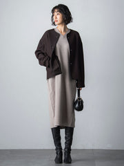 【WEB限定】LANABLENDニットワンピース≪洗えるニット/Lサイズあり≫