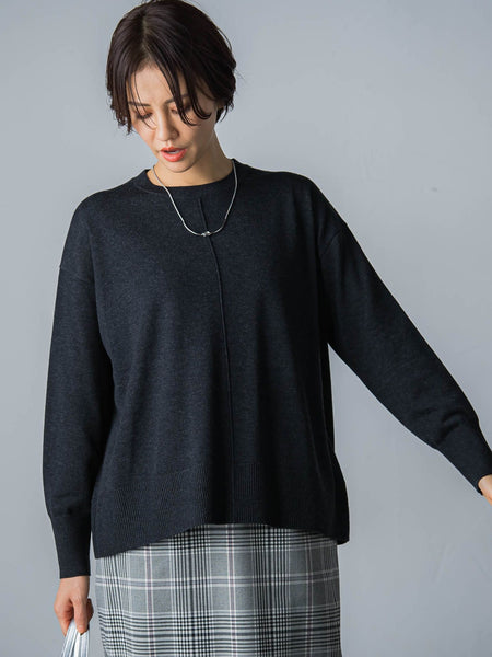 【WEB限定】【洗えるニット】クルーネックベーシックニット≪Lサイズあり≫