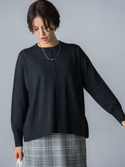 【WEB限定】【洗えるニット】クルーネックベーシックニット≪Lサイズあり≫