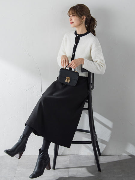 【S/M/L展開】冬仕様 美シルエットロングフレアスカート ≪洗濯機で洗える≫