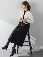 【S/M/L展開】冬仕様 美シルエットロングフレアスカート ≪洗濯機で洗える≫