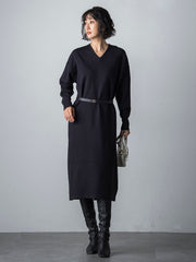 【WEB限定】LANABLENDニットワンピース≪洗えるニット/Lサイズあり≫