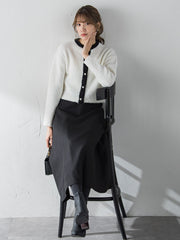 【S/M/L展開】冬仕様 美シルエットロングフレアスカート ≪洗濯機で洗える≫