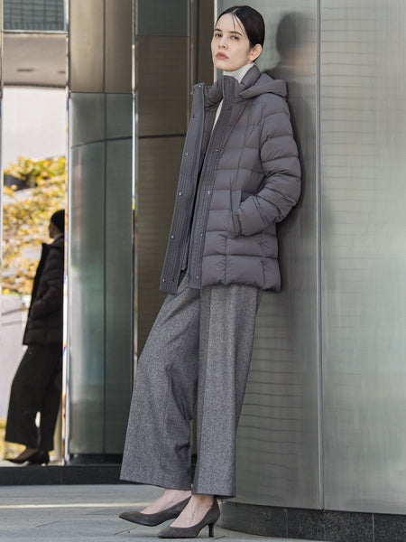 【大きいサイズ】【洗濯機で洗える】着ぶくれ知らず超軽量エアロフリーコンパクトダウンコート