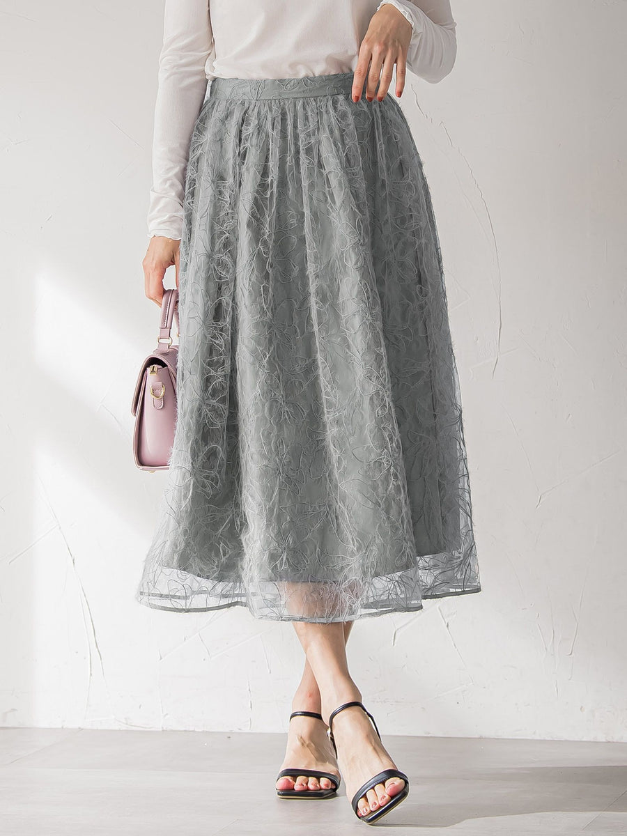 フェザーフラワースカート≪洗濯機で洗える≫ | Viaggio Blu