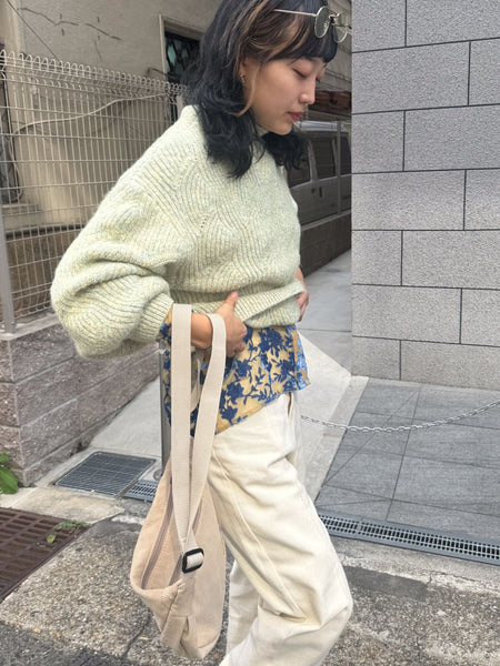 【爽やかカラー】ウェーブメランジニット《手洗い可能》